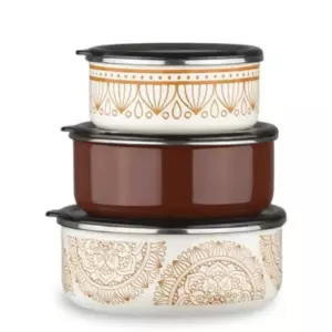 Saxlama qabı Sarina Emaye 6 parça Brown